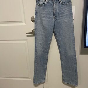 Agolde Women's High Rise Light Blue Jeans